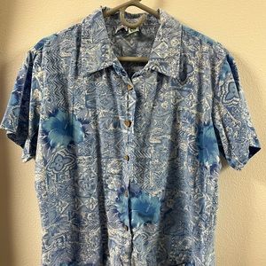Unisex Blue Hawaiian Shirt Size M